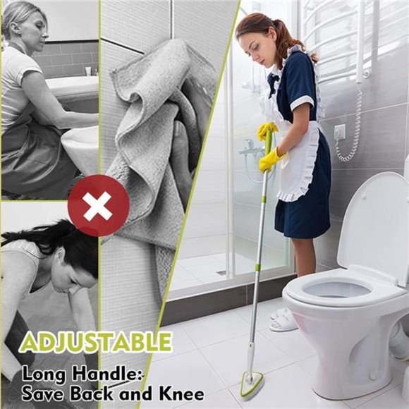 2 in 1 Cleaning Brush Tub & Tile Scrubber Brush Sponge with 46''Extendable Long - Picture 5 of 7